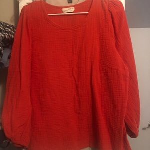 Universal thread balloon sleeve gauze top